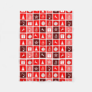 Cobertor De Velo Padrão de Grade de Natal Vermelho Minimalista Mode