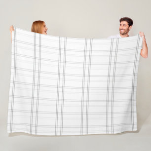 Cobertor De Velo Padrão de Grade de Papel Milimetrado Minimalista