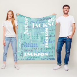 Cobertor De Velo Padrão de Grafite de Longo Nome Tipografia Média A