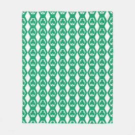 Cobertor De Velo Padrão de Hexágono Branco Verde Trevo
