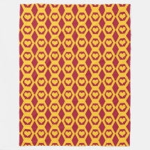Padrão de Hexágono Dourado Garnet Corações
