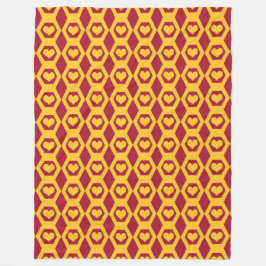 Cobertor De Velo Padrão de Hexágono Dourado Garnet Corações