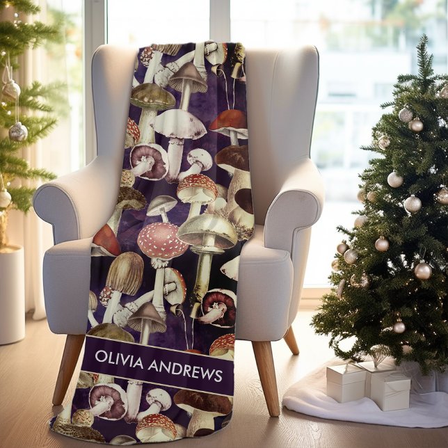 Cobertor De Velo Padrão de horta de cogumelos azuis (Criador carregado)