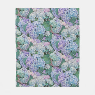 Cobertor De Velo Padrão de Hydrangea Púrpura Azul Chic