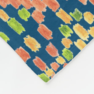 Cobertor De Velo Padrão de Ikat étnico colorido no azul