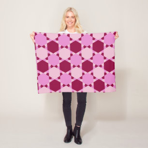 Cobertor De Velo Padrão de Ilusão Óptica de Triângulo Rosa Girly