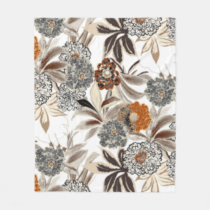 Cobertor De Velo Padrão de ilustração das flores e folhas de arte é