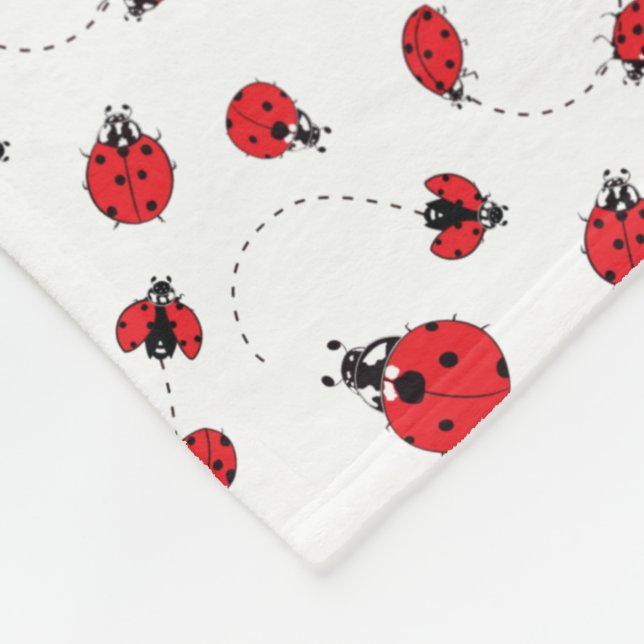 Cobertor De Velo Padrão de Ilustração de Ladybug/Ladybird (Quina)