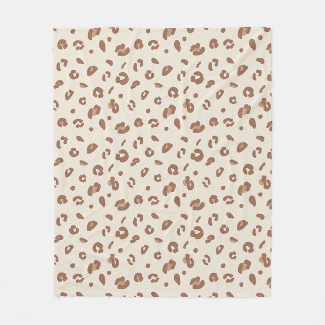 Cobertor De Velo Padrão de Impressão de Leopardo Abstrato Neutro |  (Frente)