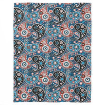 Padrão de Impressão de Paisley Tradicional Azul e 