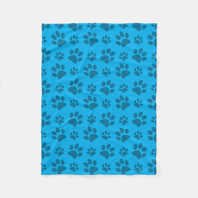 Cobertor De Velo Padrão de impressão de pata azul-céu (Frente)
