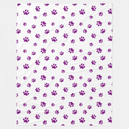 Cobertor De Velo Padrão de impressão de pata púrpura