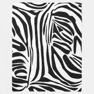 Cobertor De Velo Padrão de impressão de zebra preto e branco em neg