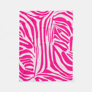Cobertor De Velo Padrão de Impressão de Zebra Rosa