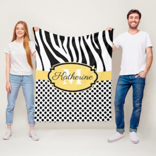 Cobertor De Velo Padrão de Impressão e Pontos de Zebra