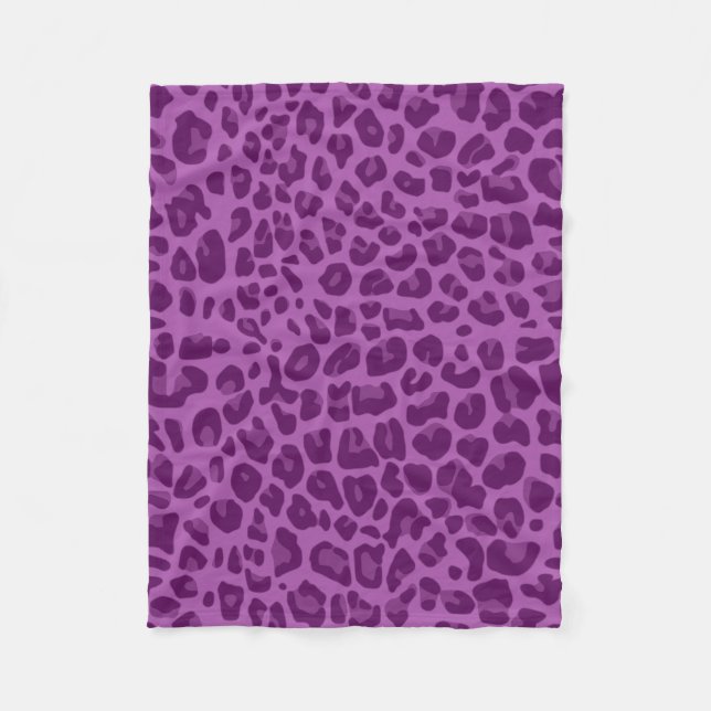 Cobertor De Velo Padrão de impressão leopardo púrpura Lilac (Frente)