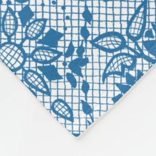 Cobertor De Velo Padrão de Lace Faux Floral Azul do Indigo Personal
