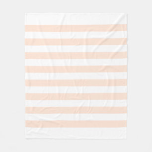 Cobertor De Velo Padrão de Linhas Pastel Branco e Pêssego
