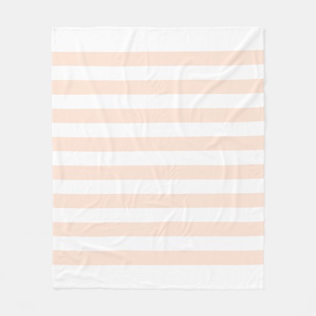 Cobertor De Velo Padrão de Linhas Pastel Branco e Pêssego (Frente)