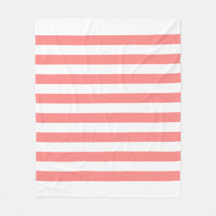 Cobertor De Velo Padrão de Linhas Pastel Branco e Rosa