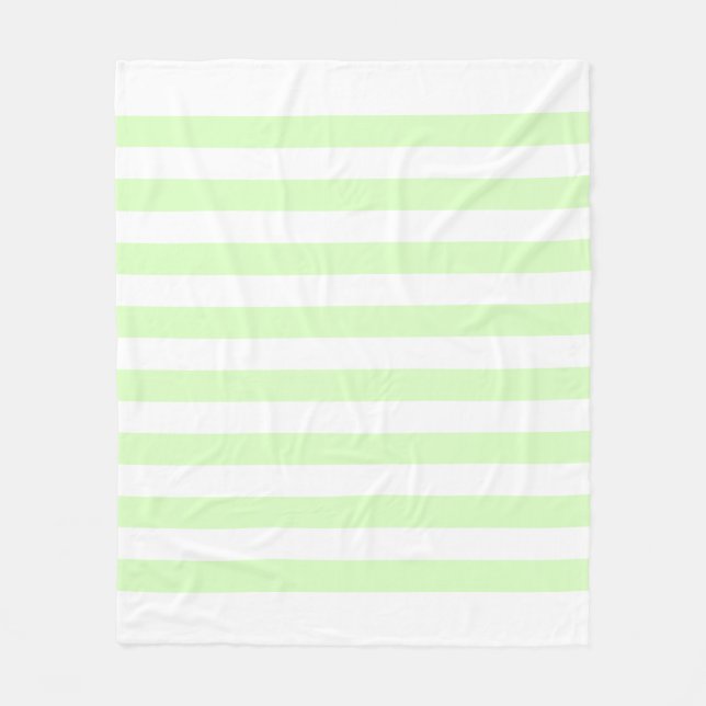 Cobertor De Velo Padrão de Linhas Pastel Branco e Verde Lima (Frente)