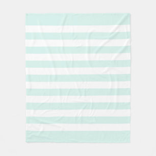 Cobertor De Velo Padrão de Linhas Suave Ciano Verde Pastel e Branco