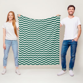 Cobertor De Velo Padrão de listra zigue-zague em chevron verde-teal