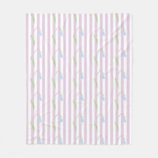 Cobertor De Velo Padrão de Listras Rosa Pastel Estético com Flores