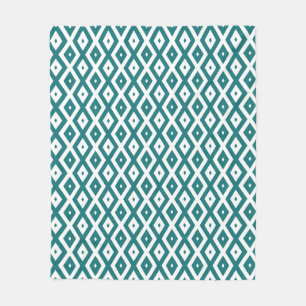 Cobertor De Velo Padrão de losango branco e teal