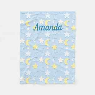 Cobertor De Velo Padrão de Lua e Estrelas