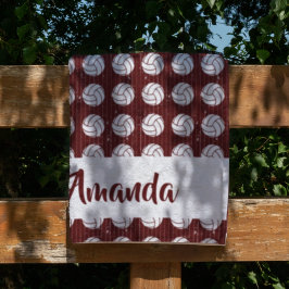 Cobertor De Velo Padrão de Madeira de Voleibol Maroon