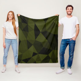 Cobertor De Velo Padrão de malha geométrica preta verde exército es