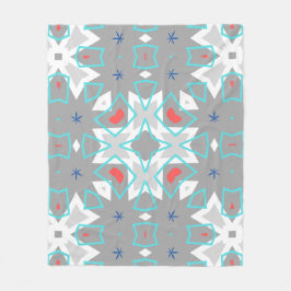 Cobertor De Velo Padrão de Mandala Cinza Coral | Geométrico Floral