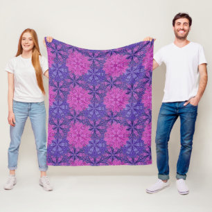 Cobertor De Velo Padrão de mandala cor-de-rosa e azul