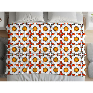 Cobertor De Velo Padrão de mandala laranja e amarelo