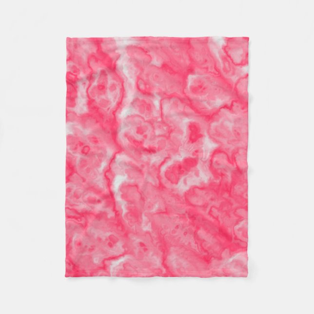 Cobertor De Velo Padrão de Mármore Rosa Americano e Branco (Frente)