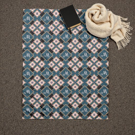 Cobertor De Velo Padrão de Monograma Geométrico Moderno