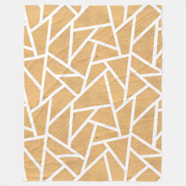 Cobertor De Velo Padrão de mosaico amarelo e branco (Frente)