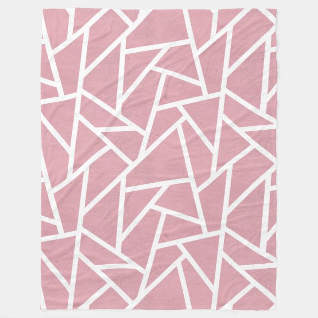 Cobertor De Velo Padrão de mosaico branco e coral (Frente)