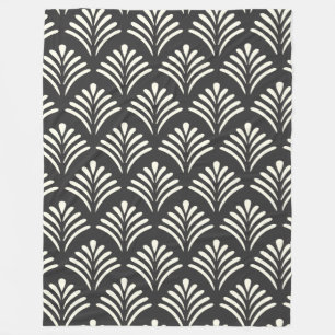 Cobertor De Velo Padrão de Motif de Arte Moderna Preto e Branco 