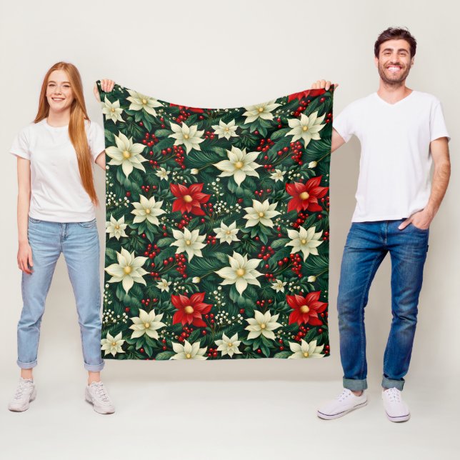 Cobertor De Velo Padrão de Natal Floral (In Situ)