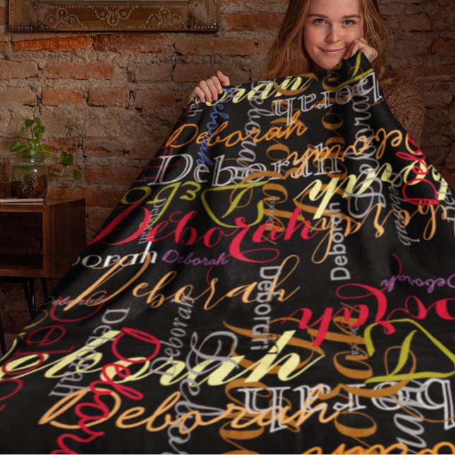 Cobertor De Velo Padrão de nome de cor em preto (Criador carregado)