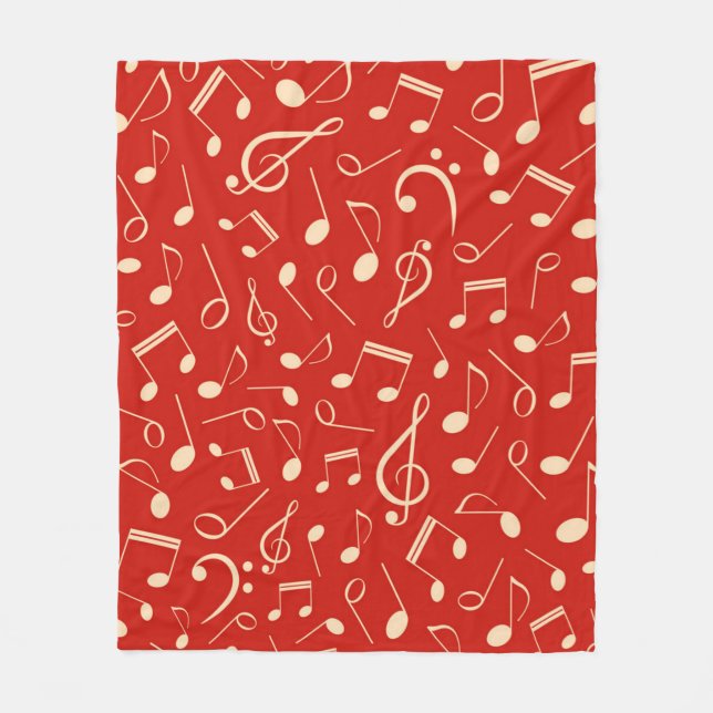 Cobertor De Velo Padrão de notas de música (Frente)