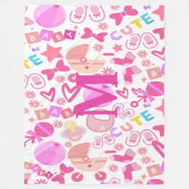 Cobertor De Velo Padrão de Nurserela de Bebê Cor-de-Rosa Bonita per
