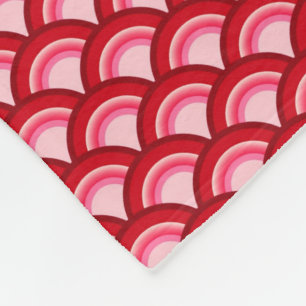 Cobertor De Velo Padrão de onda Art Deco - vermelho coral e rosa