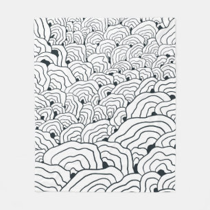 Cobertor De Velo Padrão de Onda Monocromática, Arte de Linha Abstra