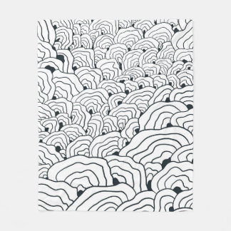 Cobertor De Velo Padrão de Onda Monocromática, Arte de Linha Abstra