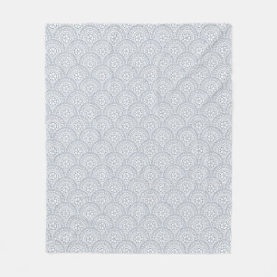 Cobertor De Velo Padrão de ondas de mandala azul sobre fundo branco