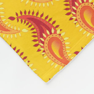 Cobertor De Velo Padrão de Paisley Persa - Chama Laranja Oriental 