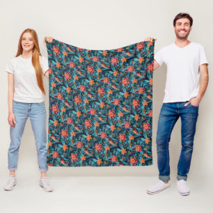 Cobertor De Velo Padrão de papel floral sem costura Fleece Blanket